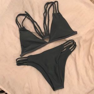 army green zaful bathing suit